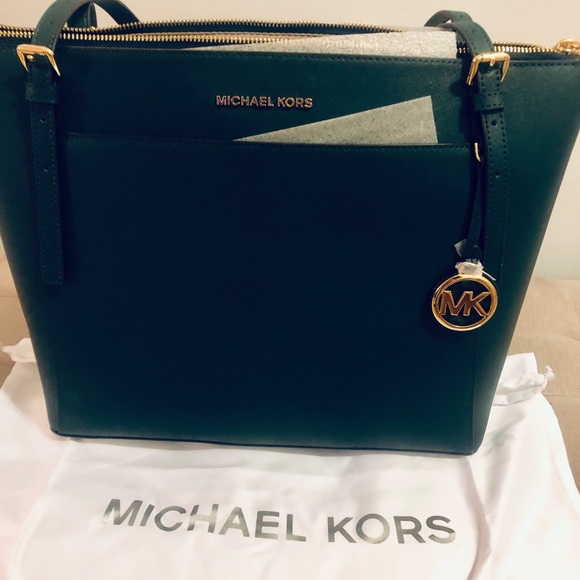 Michael Kors Handbags - NWT Michael Kors Voyager Tote Dark Atlantic Green